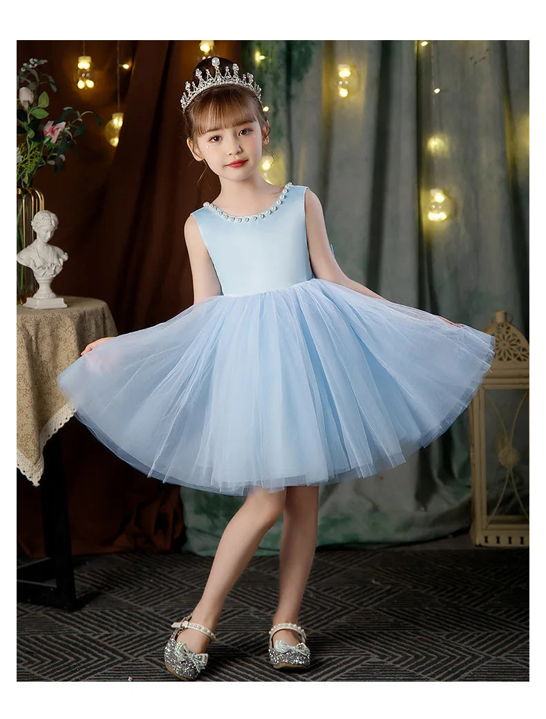 Teenage Girls Dress Children's Clothing Party Elegant Princess Long Tulle Baby Girls Kids Lace Wedding Ceremony Dresses