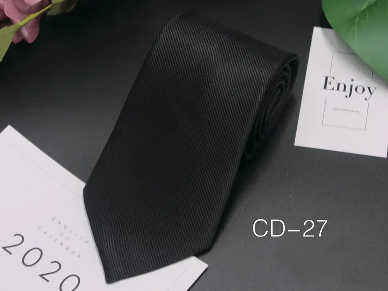 Black Neck Ties For Men Women Casual Suits Solid Tie Gravatas Skinny Mens Neckties For Business Wedding Men Ties