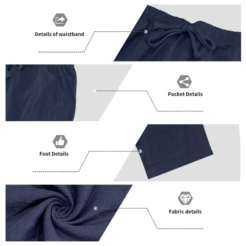 Men's Linen Hooded Sets 2 Piece Outfit Summer Casual Long Sleeve Hoodie and Wide Leg Pants Set for Men
