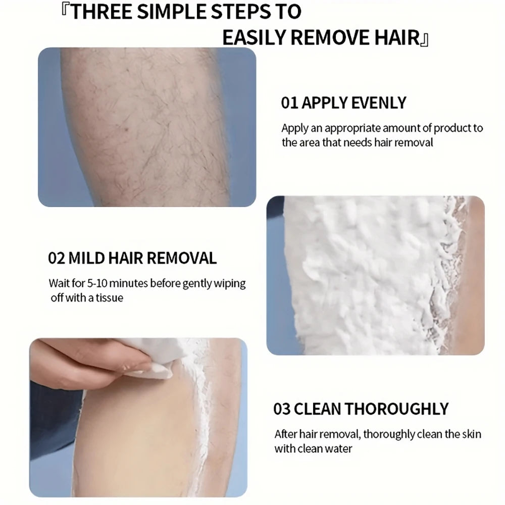 Men'S Painless Hair Removal Cream Mild Non Irritating Hair Removal Cream Body Arm Armpit Leg Gentle Refreshing Hair Removal