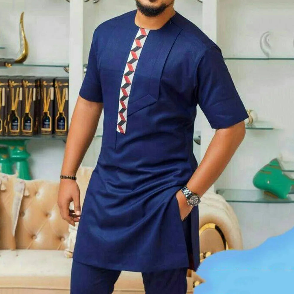 2026 Summer Fashion African Shirts for Men Slim Casual Shirt Tops Patchwork Design Ethnic Style Traditional Men's Clothing S-5XL