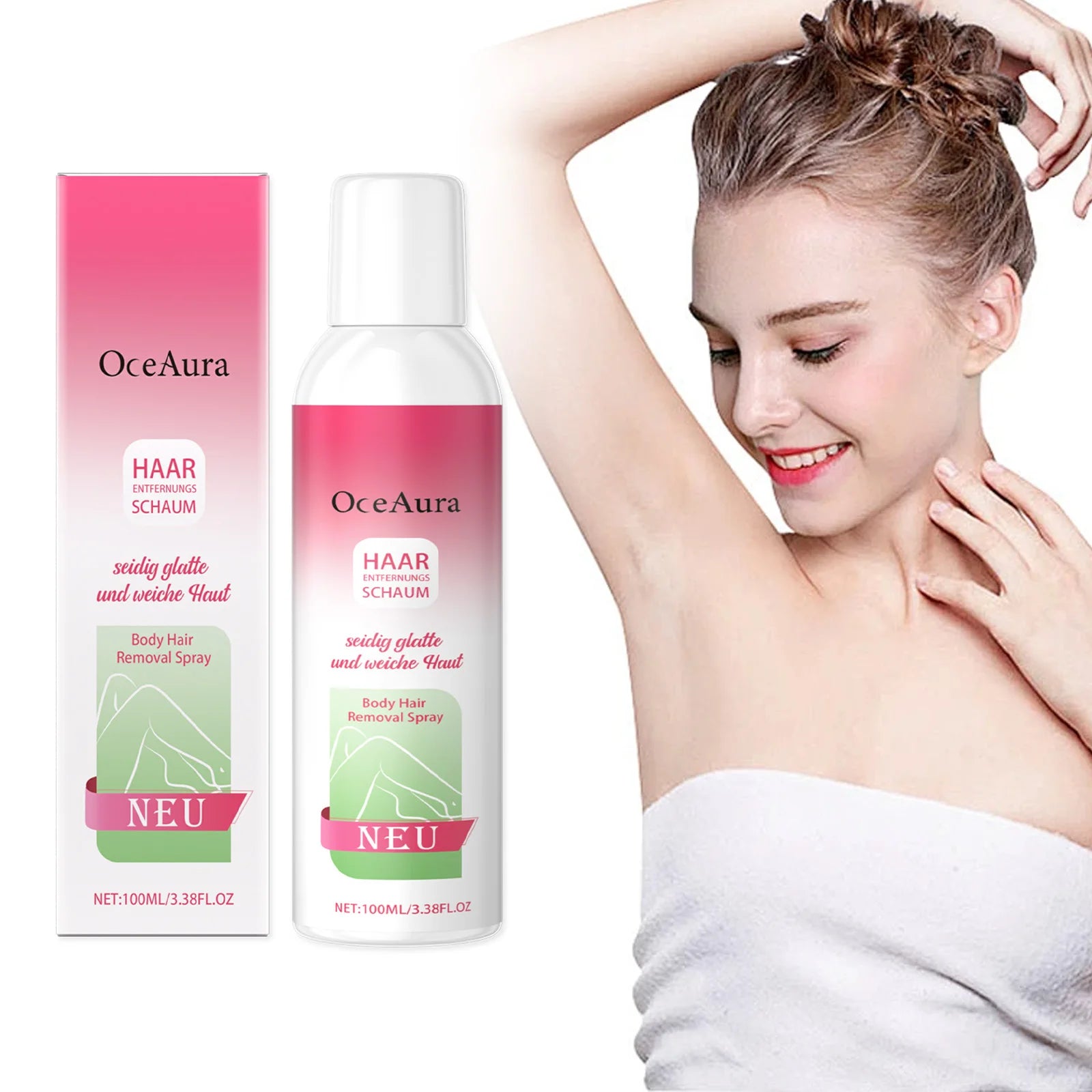 Body Hair Removal Spray - Gentle, Refreshing, Non-Irritating Care for Skin, Hair Cleansing and Removal Spray