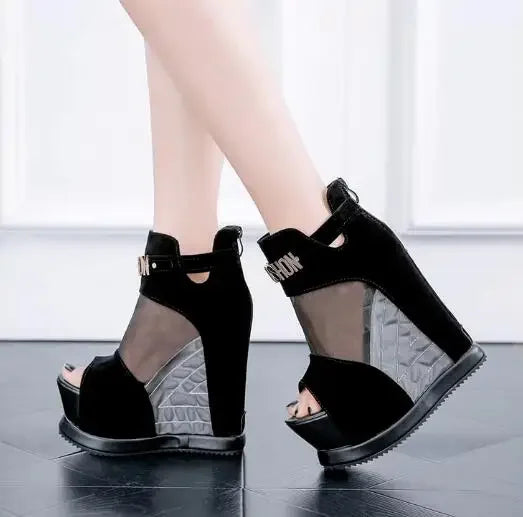 NEW Luxury Women Sandals Summer Platform Wedges Shoes Woman High-Heeled 13cm Fashion Ladies Shoe Comfortable Zapatillas De Mujer