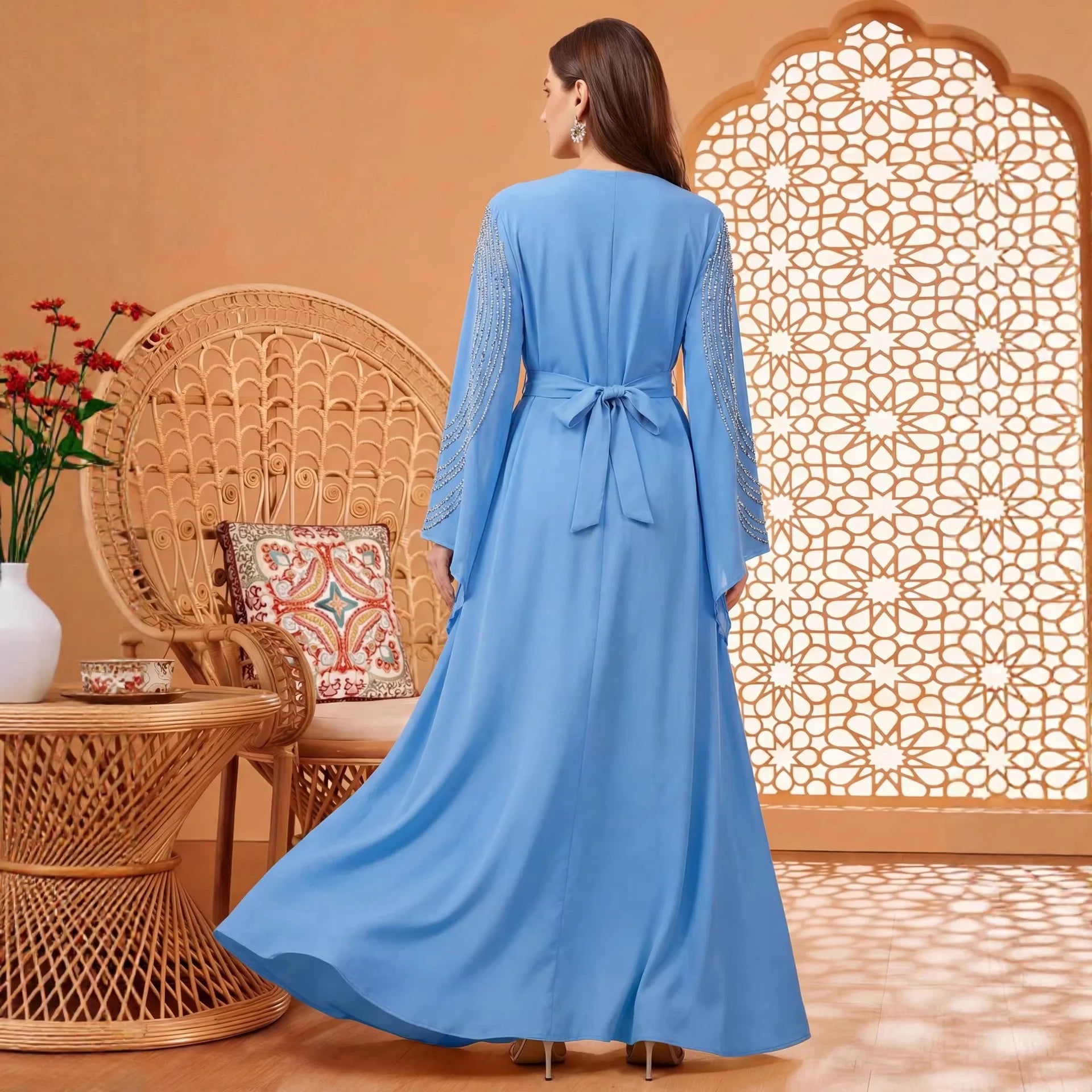 Eid Women Dresses Abaya Muslim Jalabiya Ramadan Long Dress Diamonds Sashes Morocco Dubai Abayas Kaftan Islam Vestidos 2026
