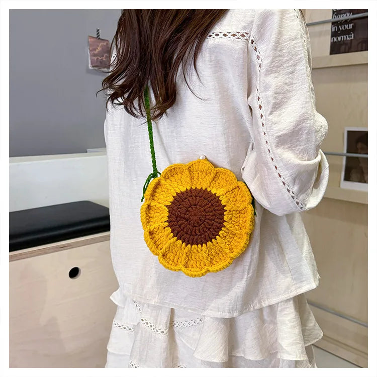 Ladies' Crossbody Bags New Handmade Woven Flower Kawaii Sweet Shoulder Bags High-quality Luxury Brand Crossbody Bags For Girl