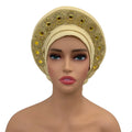 Nigeria Wedding Geles Party Headpiece Turbante Mujer Fashion African Auto Gele Headtie Women's Head Wraps