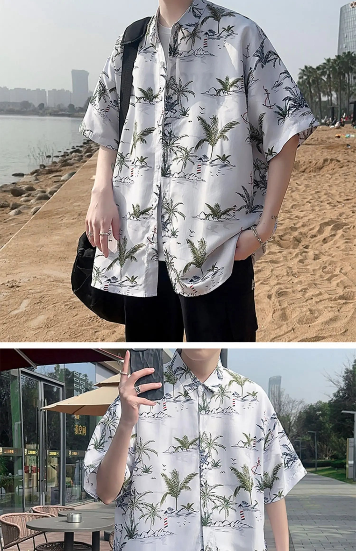 Men's Summer Floral Shirt M-XXXXXL Breathable Tropical Print Casual Beachwear 5XL plus Size Holiday Party Shirt for Hot Weather