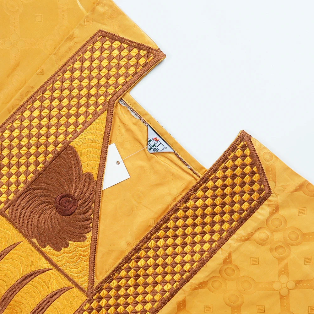 African Dresses For Couple Gold Matching Woman Man Traditional Bazin Riche Embroidery Outfit Turkey Dress Wedding Party Dress