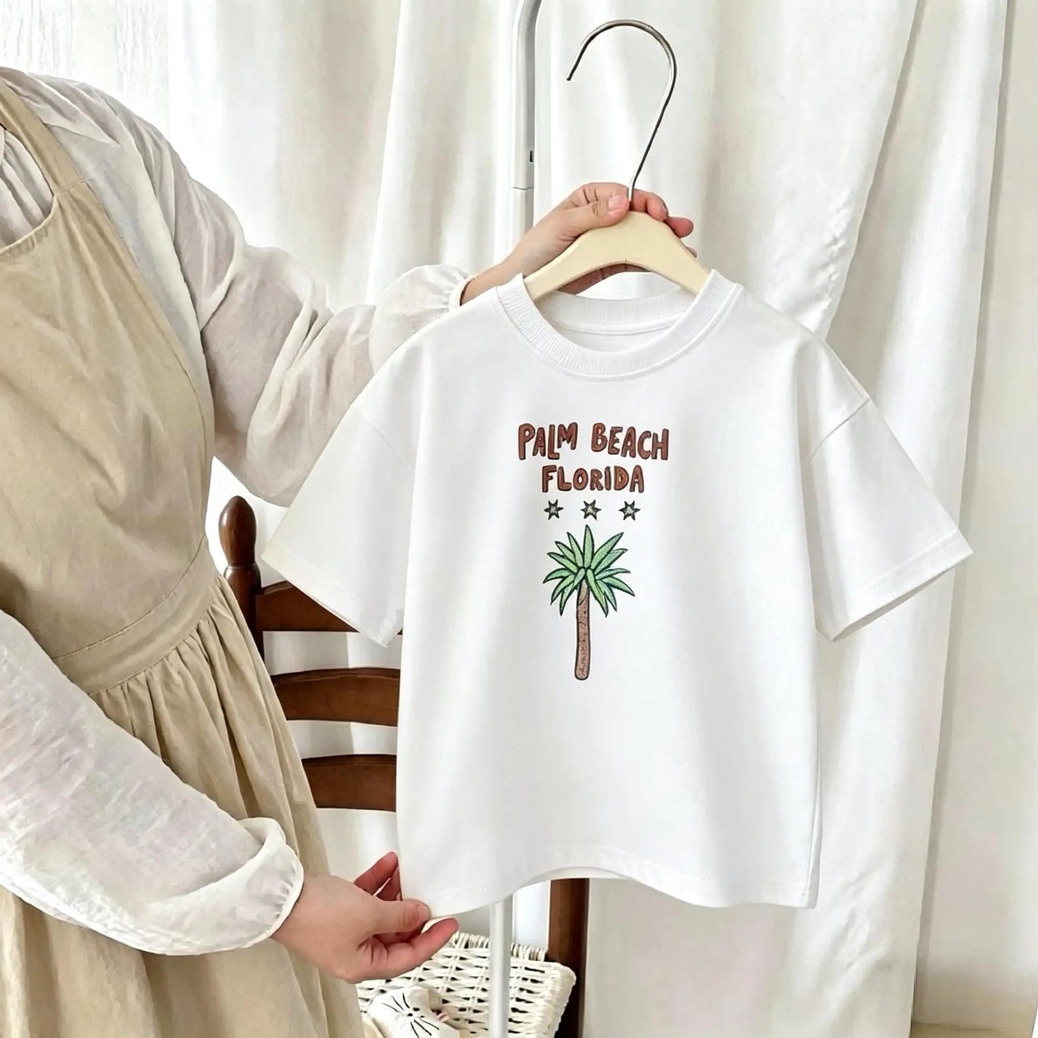 1-7 Age Girl Boy Clothing T-shirt Tops Short-sleeved Round Collar Casual Tshirts Children's Clothes Simple Versatile Kids Tshirt