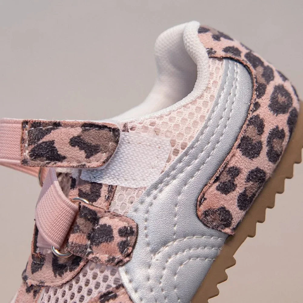 Kid's Sneakers Summer Sport Shoes For Children Mesh Breathable Leopard Boy's Girl's Running Footwear Anti-slippery Ergonomics