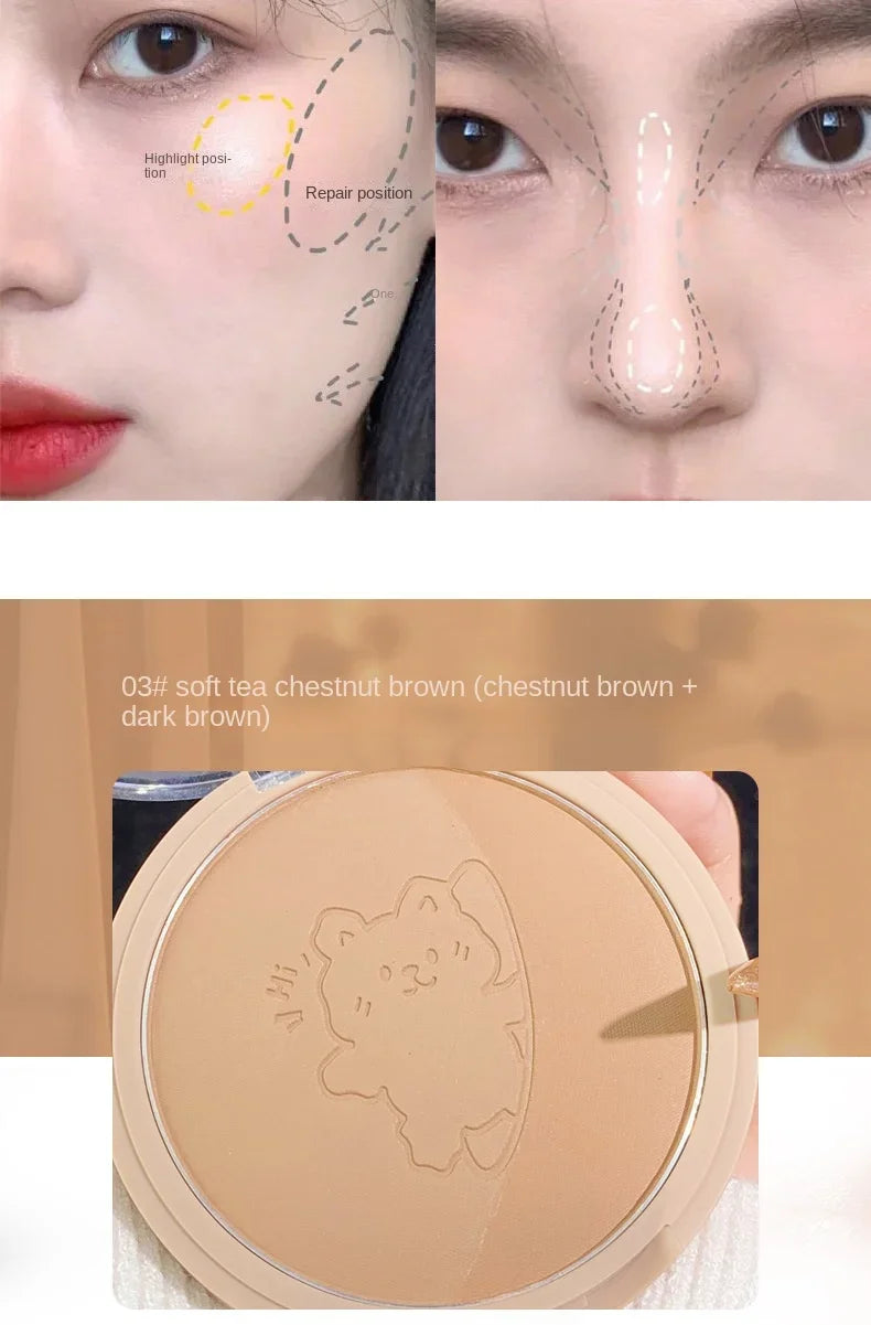 Xixi Contouring Matte Highlight Make Up Face Body Sculptor Shading Bronzer Contour Powder Palette Shadows Cosmetics Cute Makeup