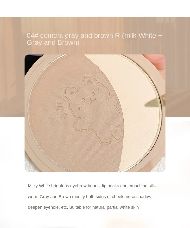 Xixi Contouring Matte Highlight Make Up Face Body Sculptor Shading Bronzer Contour Powder Palette Shadows Cosmetics Cute Makeup