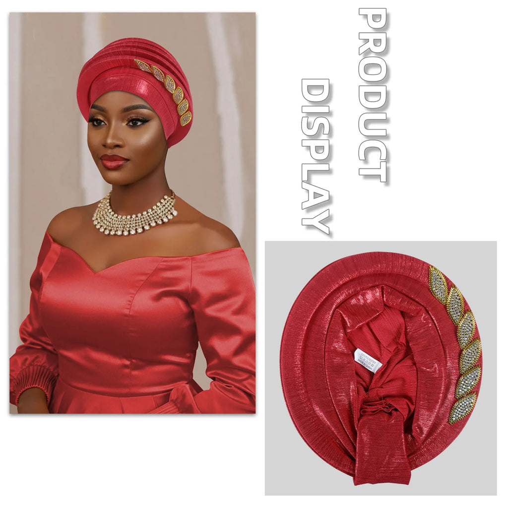 Ready African Auto Gele Headtie Women's Turban Cap Nigeria Wedding Geles Muslim Head Wraps Bonnet Turbante Mujer 2026 New