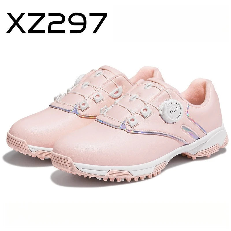 PGM Women Golf Shoes Waterproof Rotating Buckle Anti Slip Sports Shoes XZ297