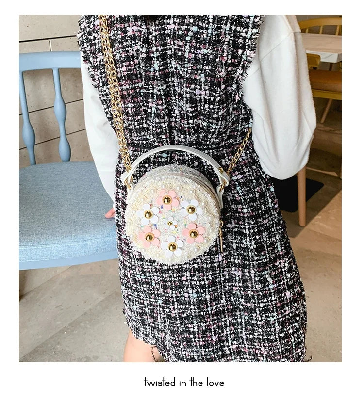 New Women Bag Lady Little Girls Toddler Princess Lovely Bag Kids Baby Messenger Shoulder Crossbody Flower Bag
