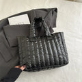Ladies Tote Bags Large Capacity Cotton Padded Bag Solid Color Casual Fashion Nylon Elegant for Handbag
