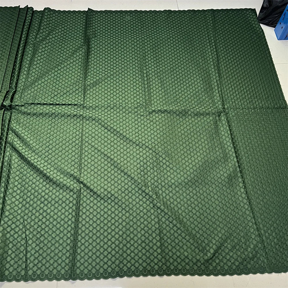 African Nigerian 2026 Tulle Lace Fabric Sewing for Dress High Quality Damask polish luxe Cotton Pure Embroidery 5Yard hz1410