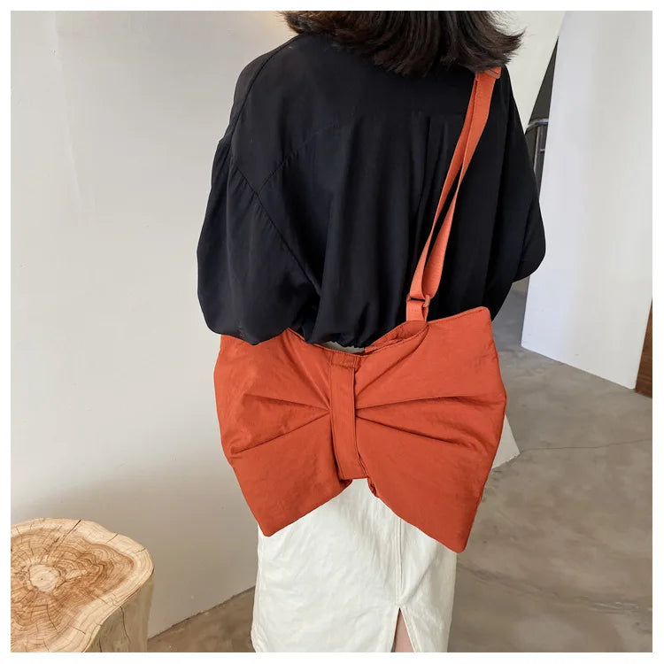 Soft Nylon Women's Portable Shoulder Bag Large Capacity Female Commute Crossbody Bags Simple Design Ladies Tote Purse Handbags