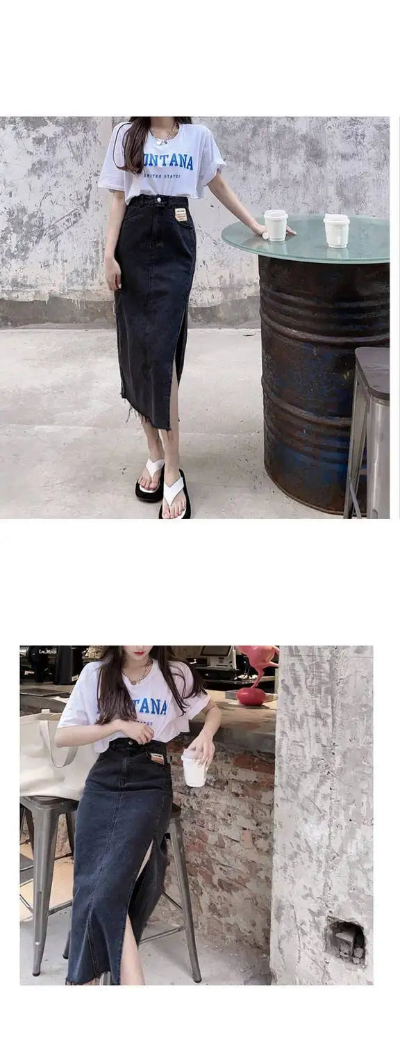 Womens Skirt Formal Clothing Maxi Skirts for Woman Jeans Denim Long Pencil Office Zipper Cheap Y2k Trend Harajuku A Line Stylish