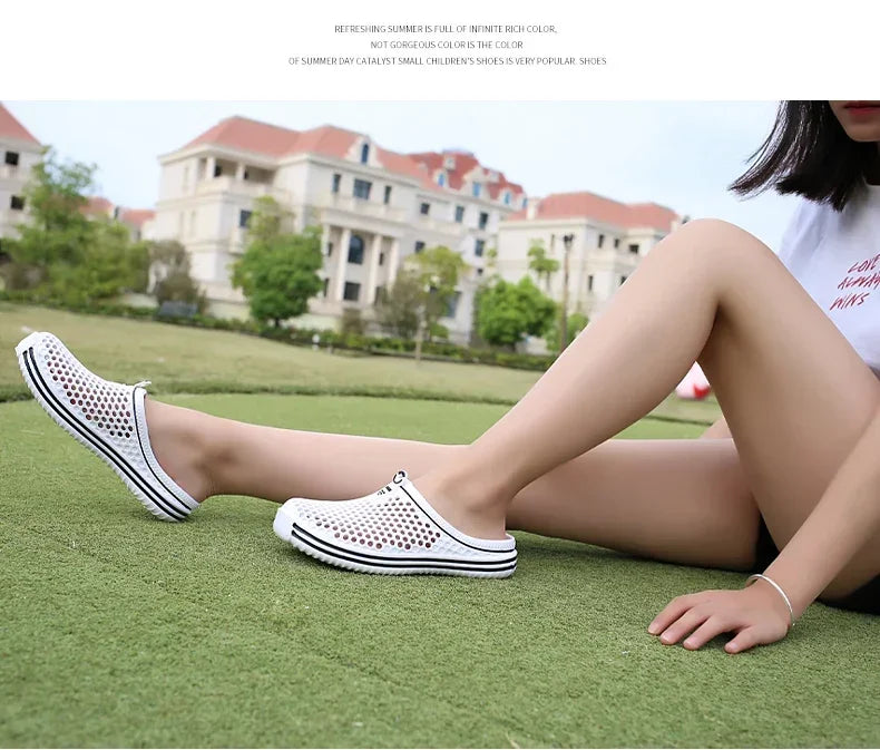 Men Shoes Beach Slippers Unisex Hollow Out Casual Women Beach Sandal Flip Flops Shoes Non-slip Size 36-45 Mens Slippers