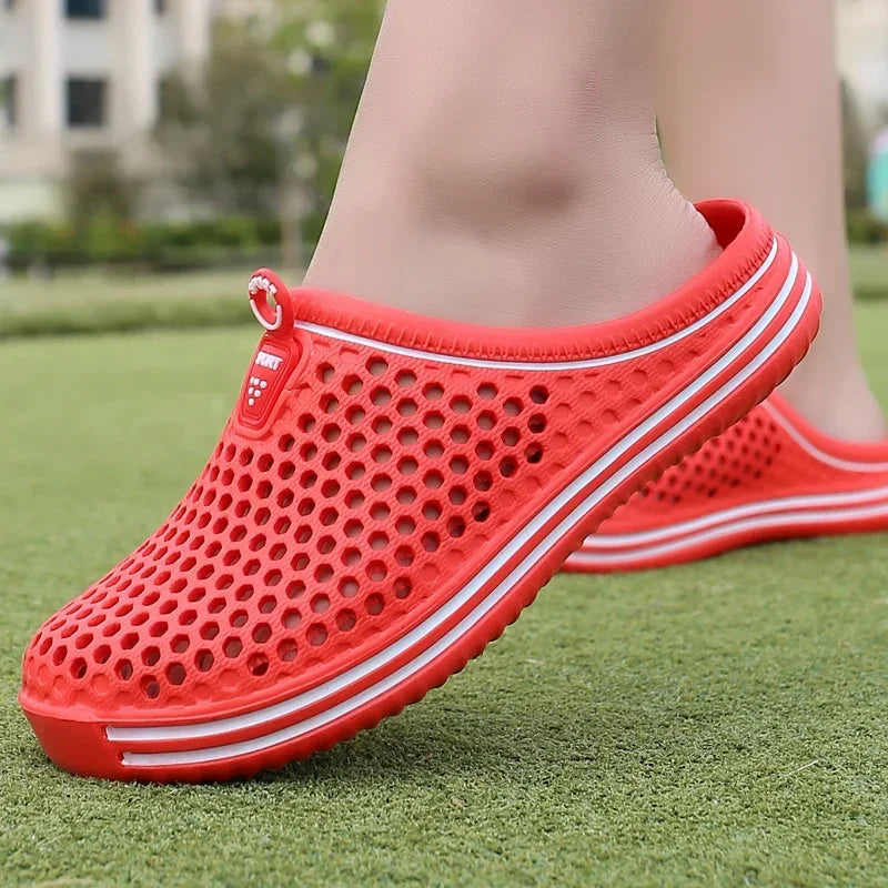 Men Shoes Beach Slippers Unisex Hollow Out Casual Women Beach Sandal Flip Flops Shoes Non-slip Size 36-45 Mens Slippers