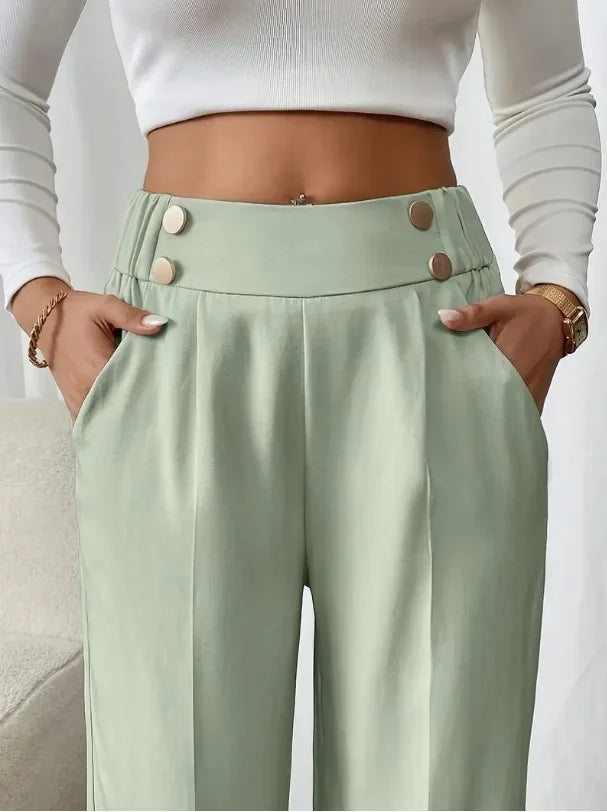 Women's Trousers Casual High-waisted Trousers Loose Temperament Versatile Office Female Straight Long Pants 2025
