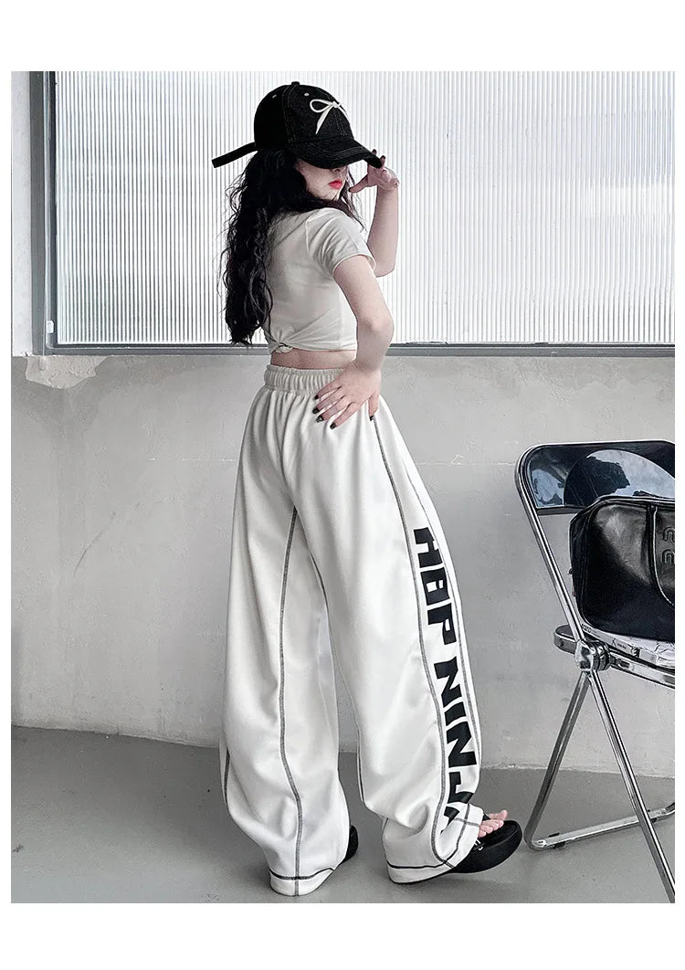 Summer teen girl Hip Hop Jazz Street Dance Costume Suit Cool Print Hollow Short T-shirt+Casual Sports Pants Set Child Outfits