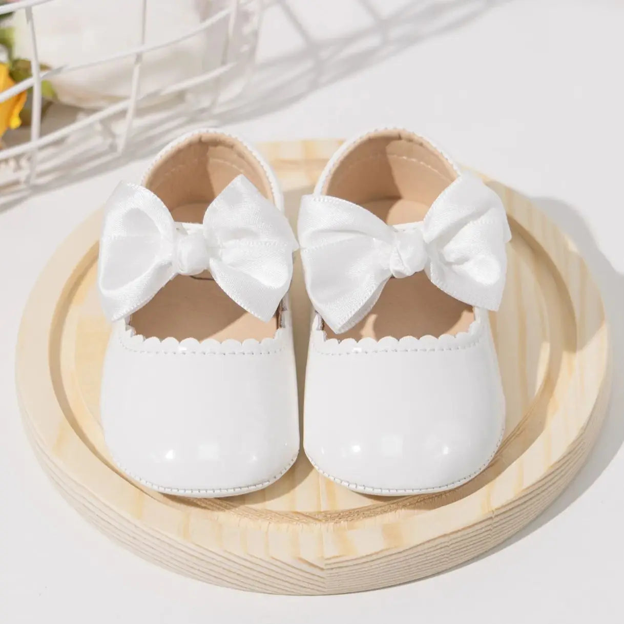 KIDSUN Newborn Baby Girl Shoes PU Leather Bowknot Dress Shoes Infants Rubber Non-Slip Toddler First Walker Baby Shoes Girls