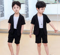 Boys Summer Suit Kids Jacket Shorts 2Pcs Photograph Suit Children Birthday Graduation Set Baby Wedding Performance Party Dress