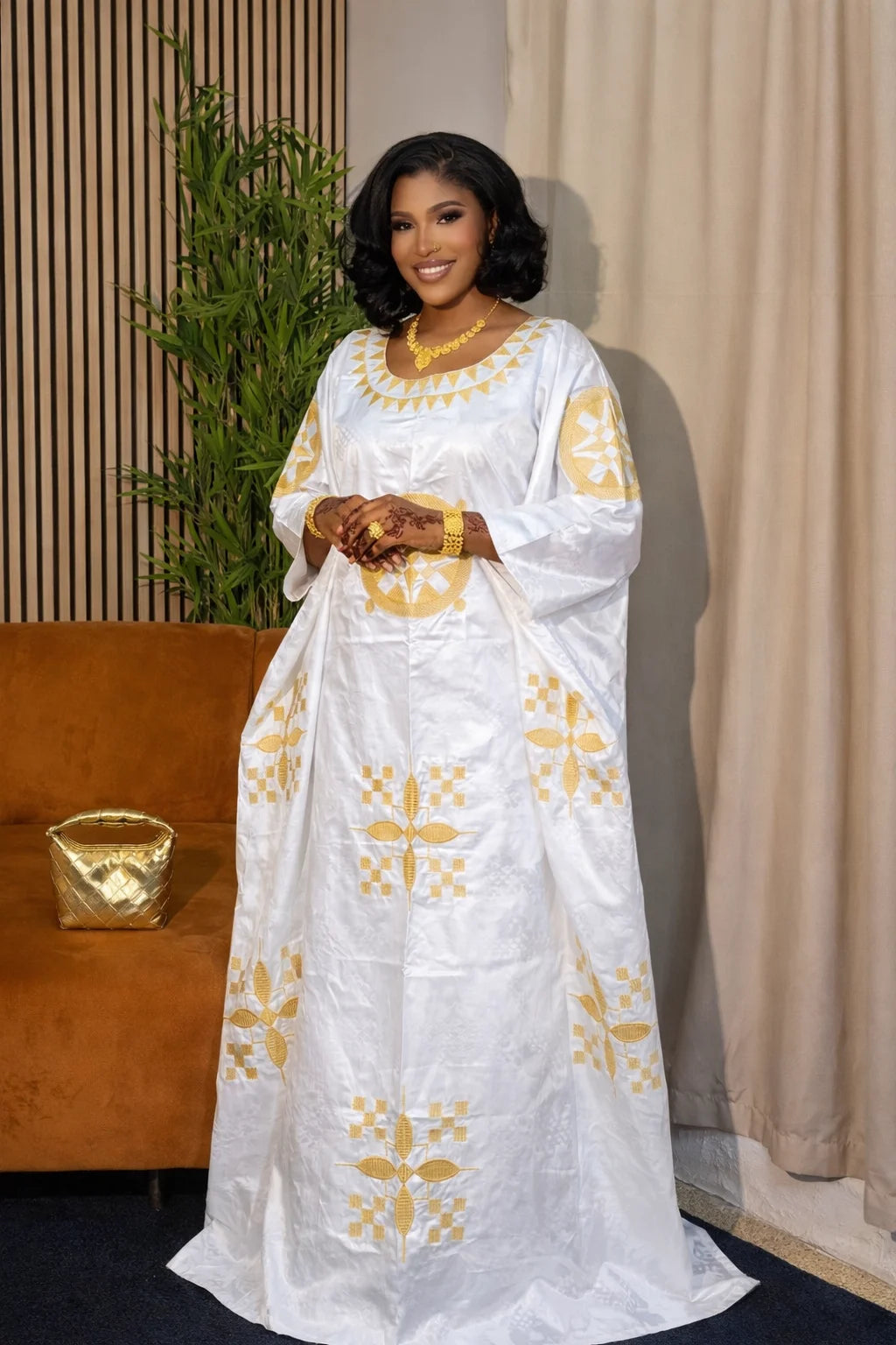 White And Gold African Women Bazin Riche Boubou Dress Original Nigeria Basin Rich Wedding Party Dashiki Gown Shining Robe