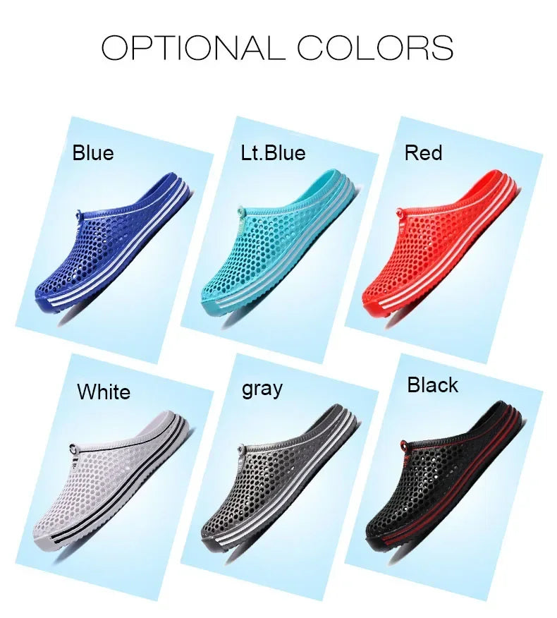 Men Shoes Beach Slippers Unisex Hollow Out Casual Women Beach Sandal Flip Flops Shoes Non-slip Size 36-45 Mens Slippers
