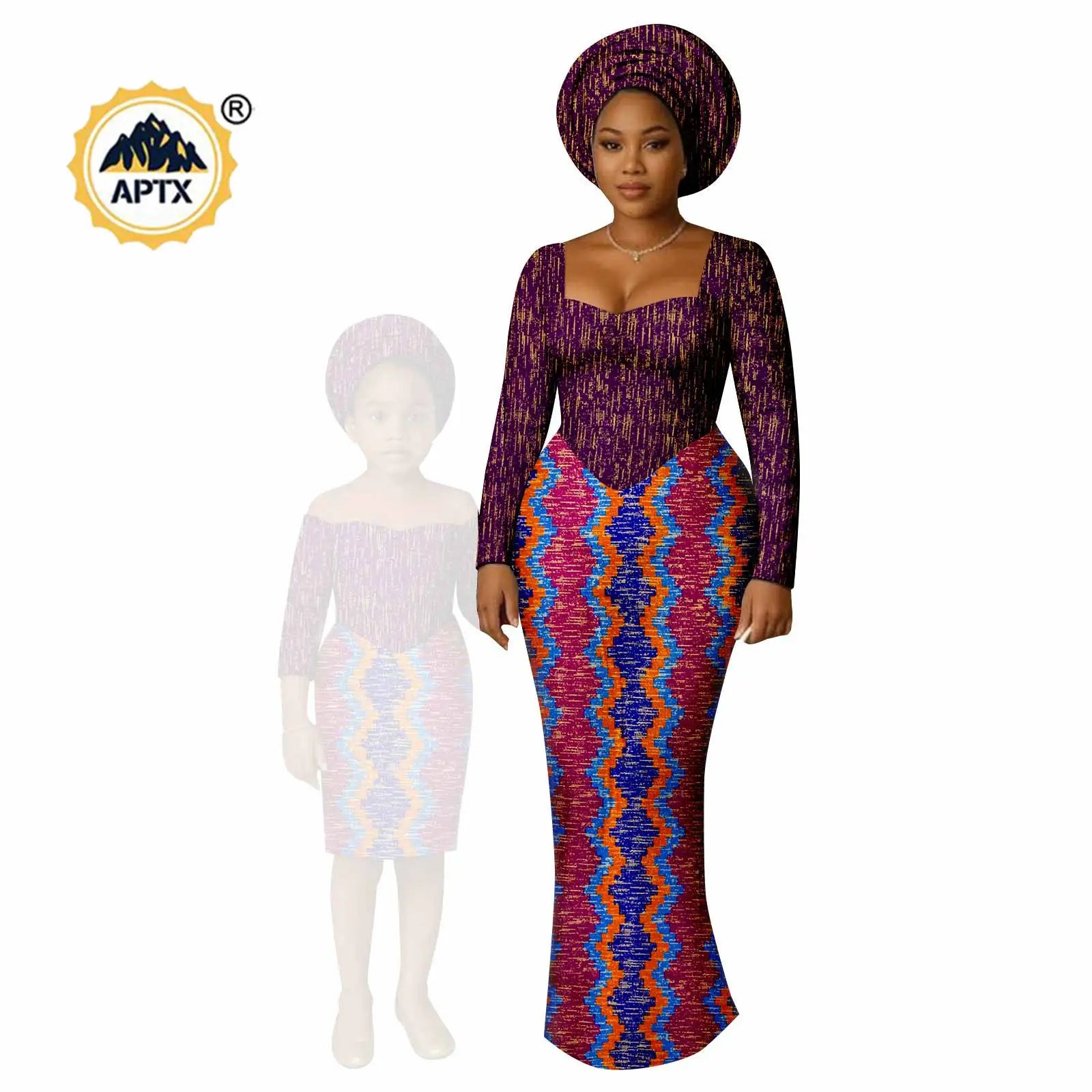 African Print Long Dresses for Women Family Outfits Dashiki Couple Clothes Mom and Daughter Dresses Ankara Outwear 25F029