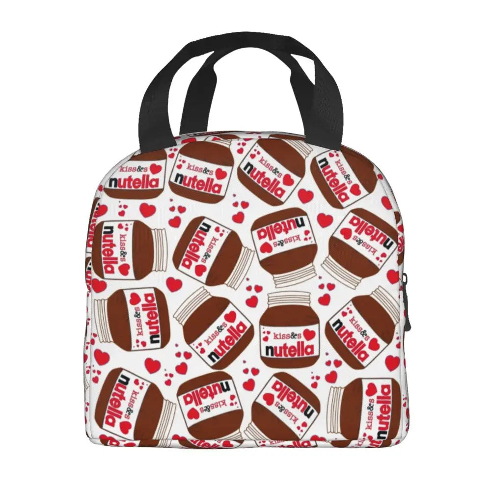 Custom Italy Nutellas Thermal Insulated Lunch Bag Women Portable Lunch Container for Outdoor Picnic Storage Food Box