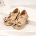 New Baby Girl Shoes Flower Gold Sparkling Bowknot Toddler Rubber Sole Anti-slip First Walkers Infant Newborn Baby Princess shoes