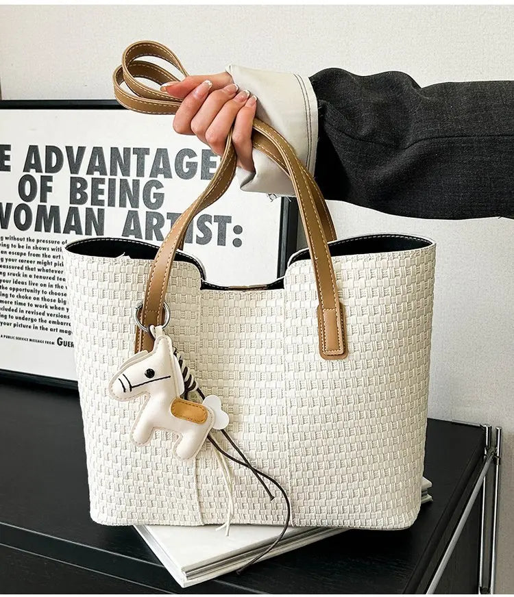 Nylon Shoulder Tote Bag Large Capacity Waterproof for Women Office Shopping Travel Daily