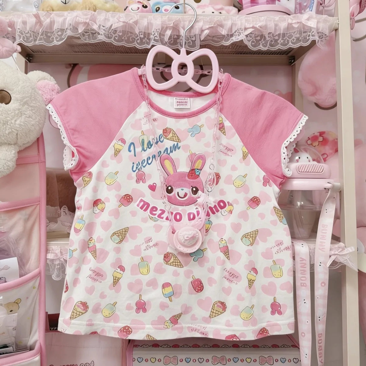 Teens Girls Pink Cartoon T-shirts Japanese Kawaii Cute Lolita Blouses Women Vintage Sweet Lace Peter Pan Collar Shirts summer