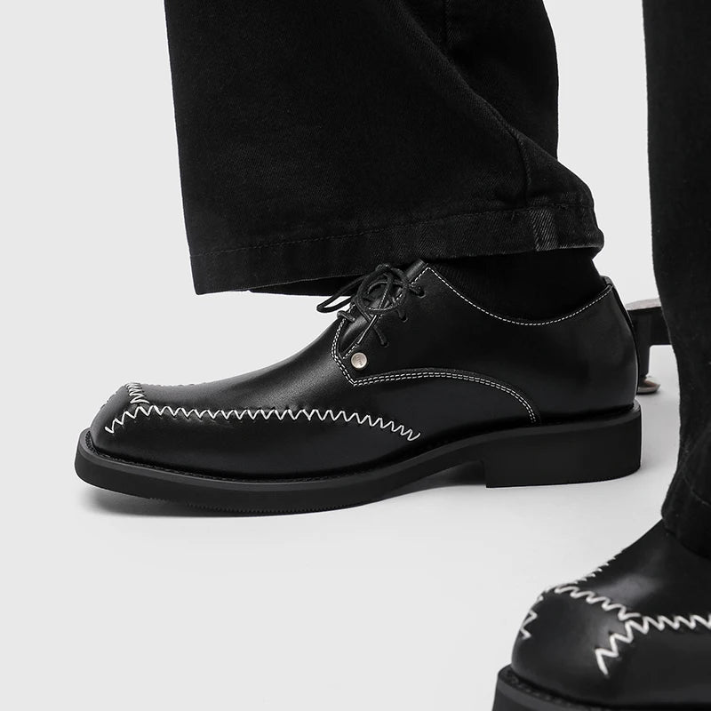 Hot Selling Men's Genuine Leather Shoes Europe America Thick Soled Wedding Shoes for Groom Fashionable Men's Business Shoes