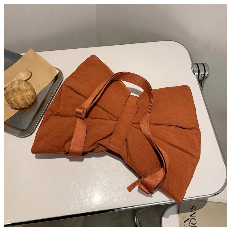 Soft Nylon Women's Portable Shoulder Bag Large Capacity Female Commute Crossbody Bags Simple Design Ladies Tote Purse Handbags
