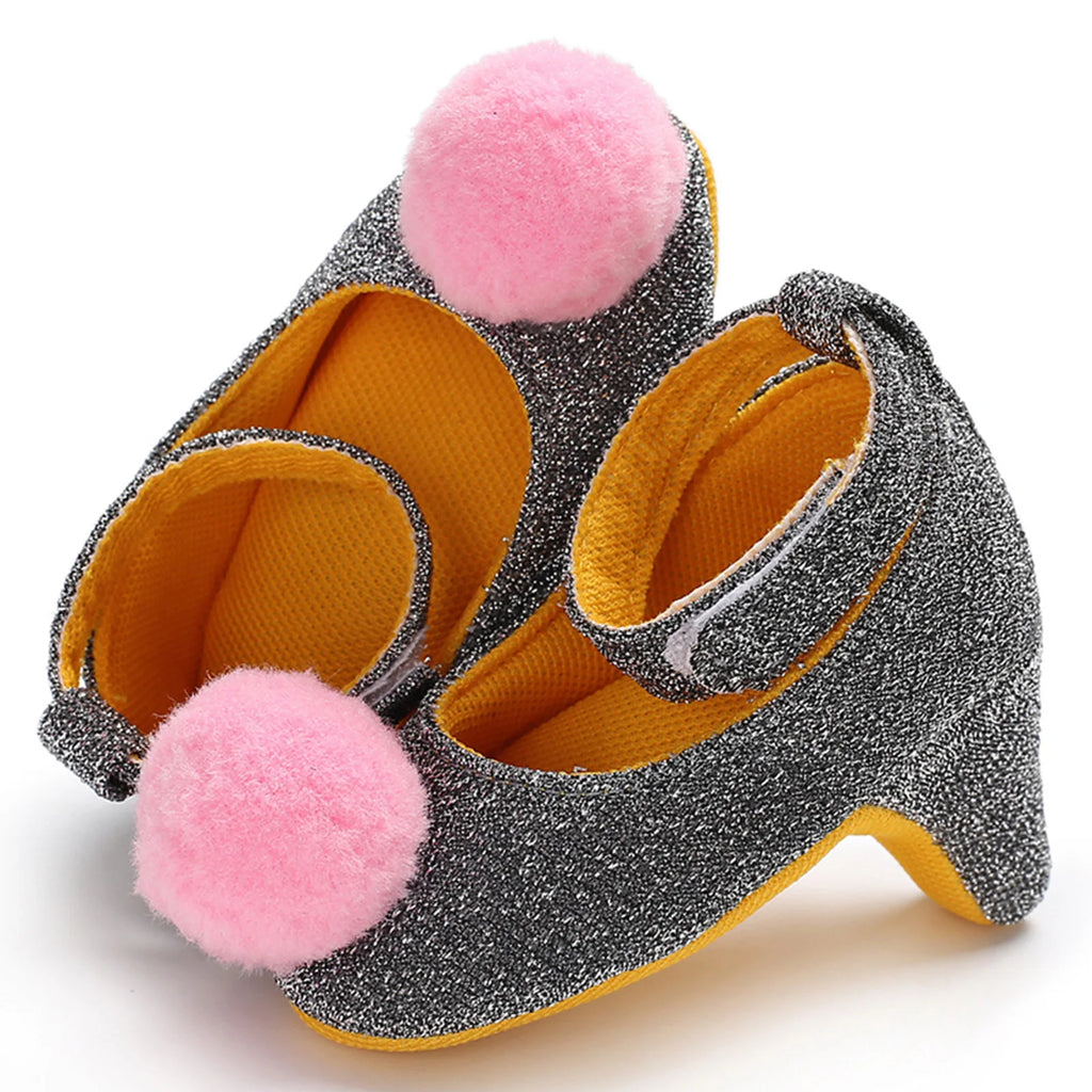 Baby Girls Princess High Heels Photography Accessories Cute Fashionable Infant Bow Decor Dress Shoes Party Photography Props