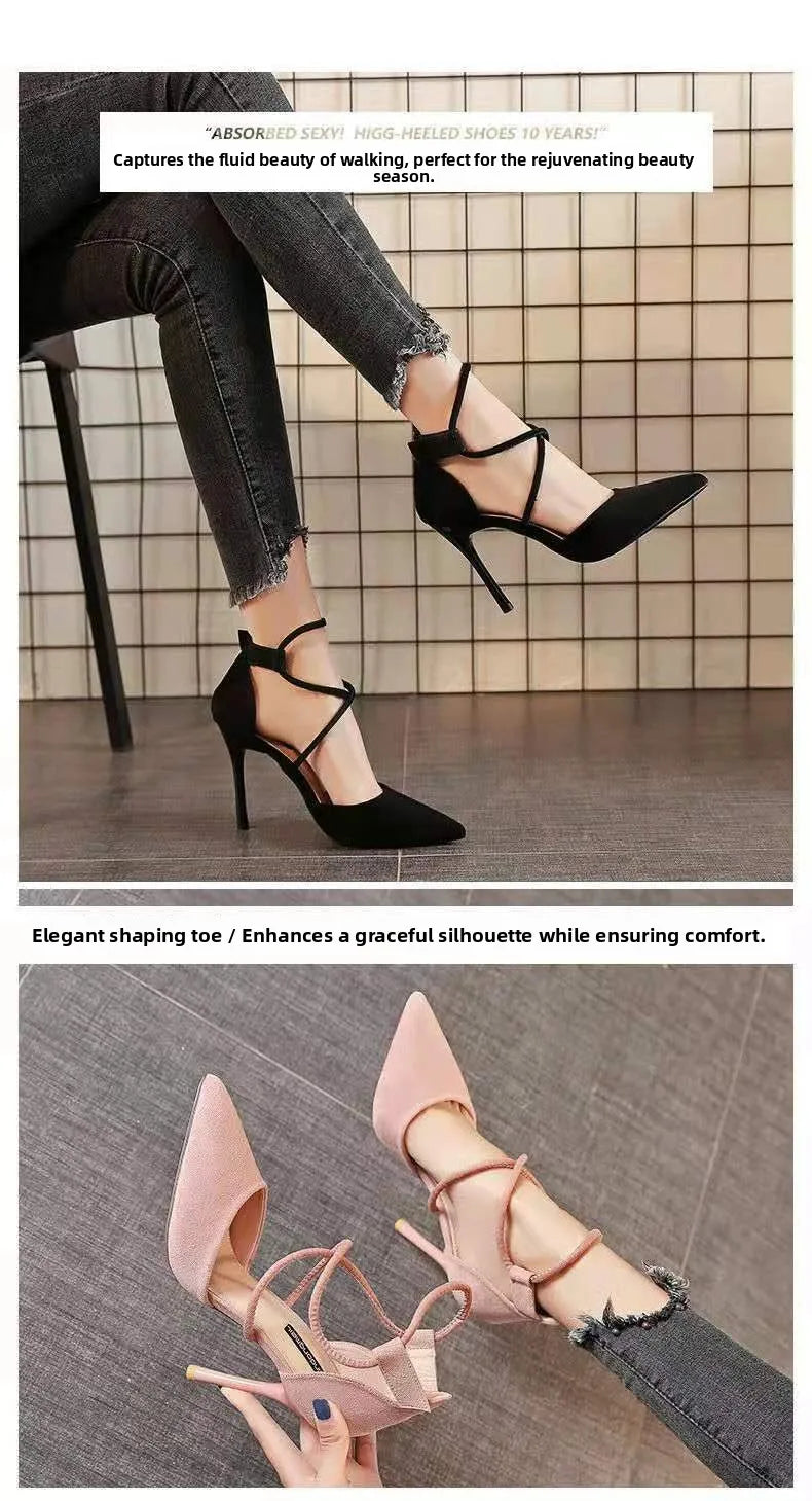 Sexy High Heel Sandals Women's New 202 Thin Heel Summer Open Toe Ba Zip Cross Bule Faionable Glitter Me High Heels