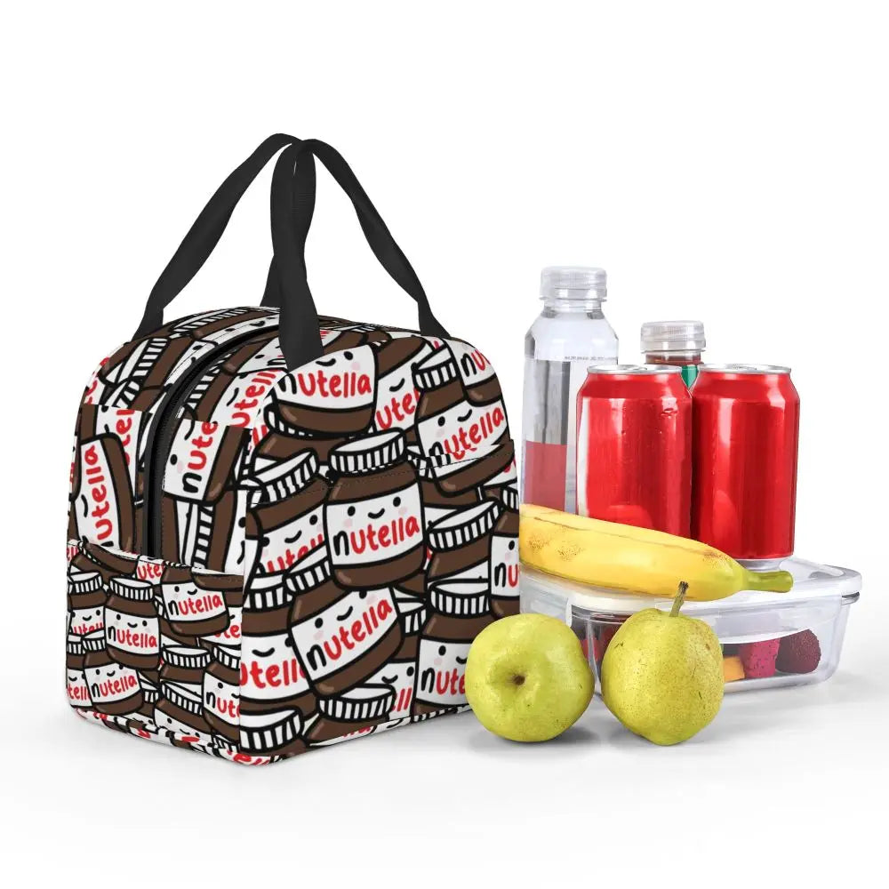 Custom Italy Nutellas Thermal Insulated Lunch Bag Women Portable Lunch Container for Outdoor Picnic Storage Food Box