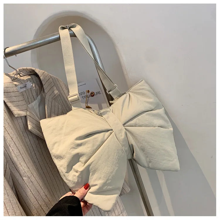 Soft Nylon Women's Portable Shoulder Bag Large Capacity Female Commute Crossbody Bags Simple Design Ladies Tote Purse Handbags