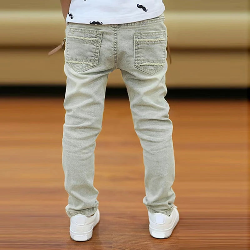DIIMUU Kids Skinny Jeans Boys Denim Clothing Bottoms Casual Trousers Children Clothes Pants Infant Toddler Garments Jean
