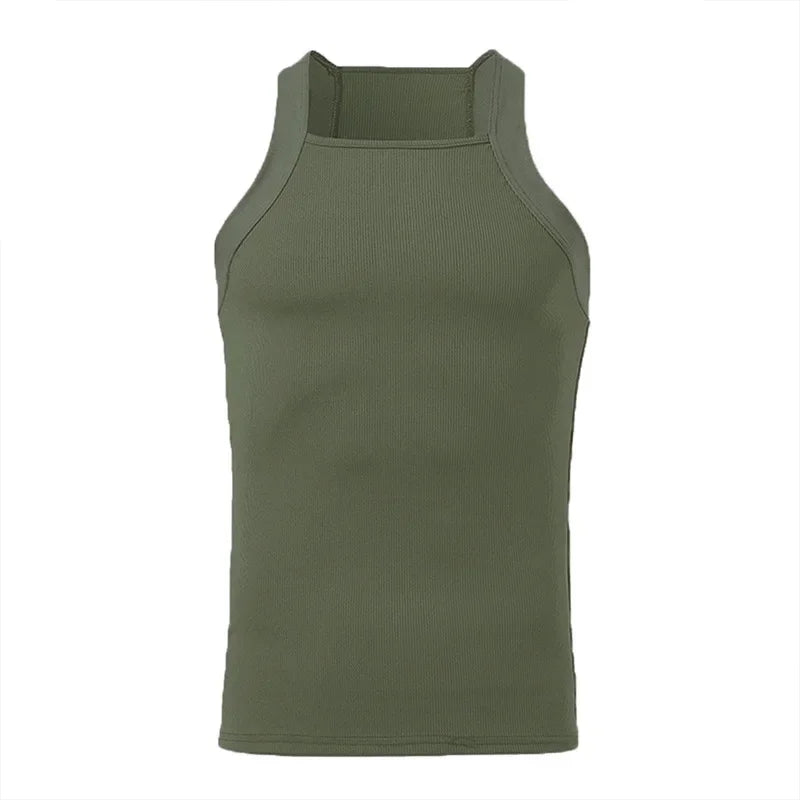 Summer Men's New Solid Color Fashion Sleeveless Shapewear Europe and America Men Sexy Tight Elastic Vest S-4XL