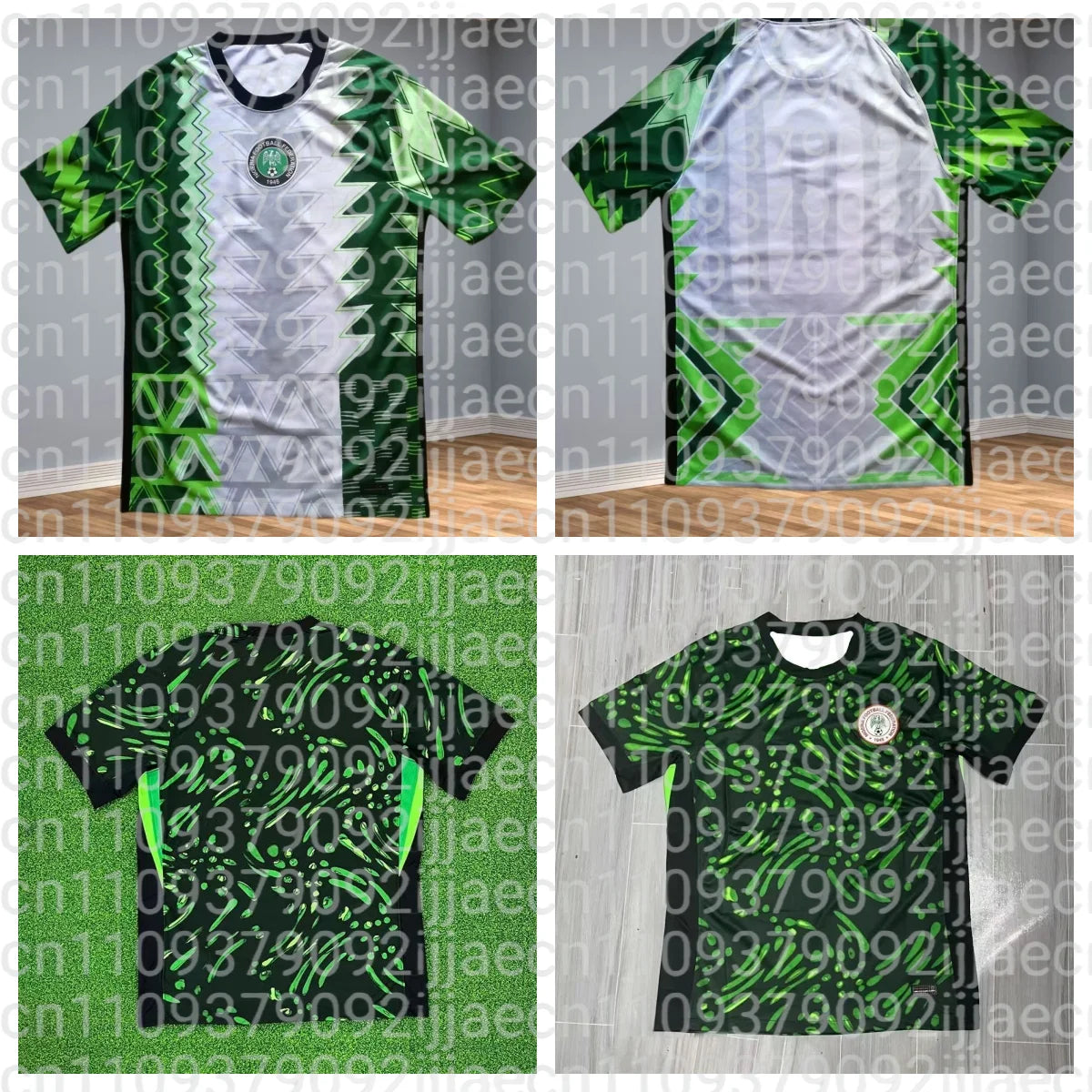 Nigeria Home Football Jersey Green Football Training Men's 3D Printed Quick Drying Short Sleeved Family Matching 2026 New