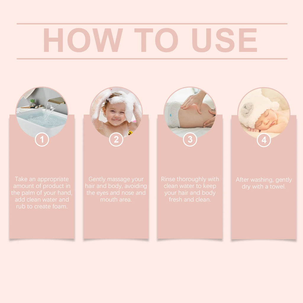 2 in 1 Children Shampoo Body Wash Gentle Cleansing Moisturizing Soothing Soft Smoothing Fresh Fragrance Refreshing Body Skincare