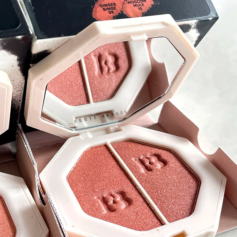 Fenty Beauty Portable Matte Two Color Powder with Fluorescence Perfect Concealer Lasting Natural Makeup Highlight Powder Makeup