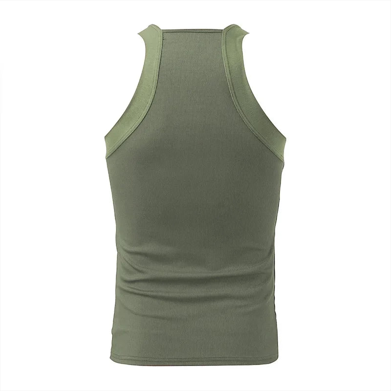 Summer Men's New Solid Color Fashion Sleeveless Shapewear Europe and America Men Sexy Tight Elastic Vest S-4XL