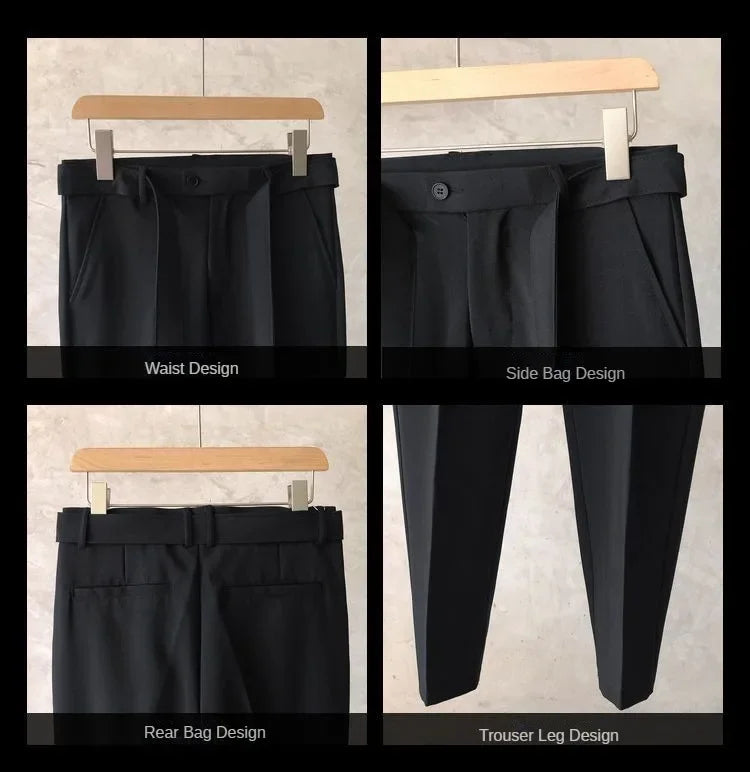 Draped Office Trousers For Men Fluid White Man Suits Pants Work Summer 2025 Chinese Homme Clothing Premium Stylish Formal