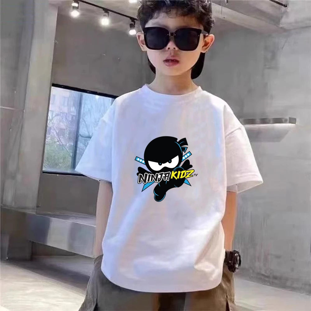 Kids Tops Summer T-Shirt Boy Girls red Casual TShirt+Shorts Sets Ninja Printed Kids Outfits Teen Children's Short Sleeve